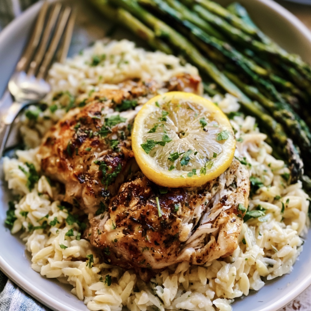 Mediterranean Greek Lemon Chicken Recipe-served