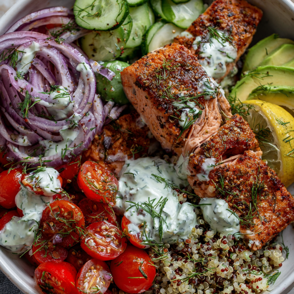 Mediterranean Salmon Bowl Recipe