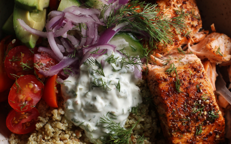 Mediterranean Salmon Bowl Recipe