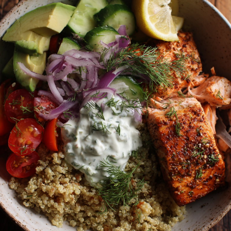 Mediterranean Salmon Bowl Recipe