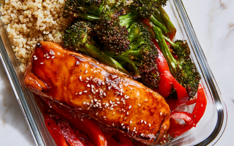 Miso Glazed Salmon Meal Prep Bowl