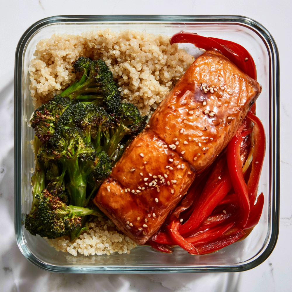 Miso Glazed Salmon Meal Prep Bowl-lunch