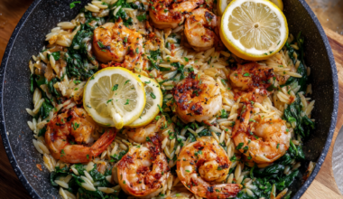 One-Pan Lemon Garlic Shrimp Orzo Recipe-healthy dinner