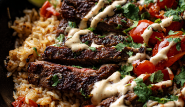 One-Pan Steak and Rice with Rotel Recipe-skillet