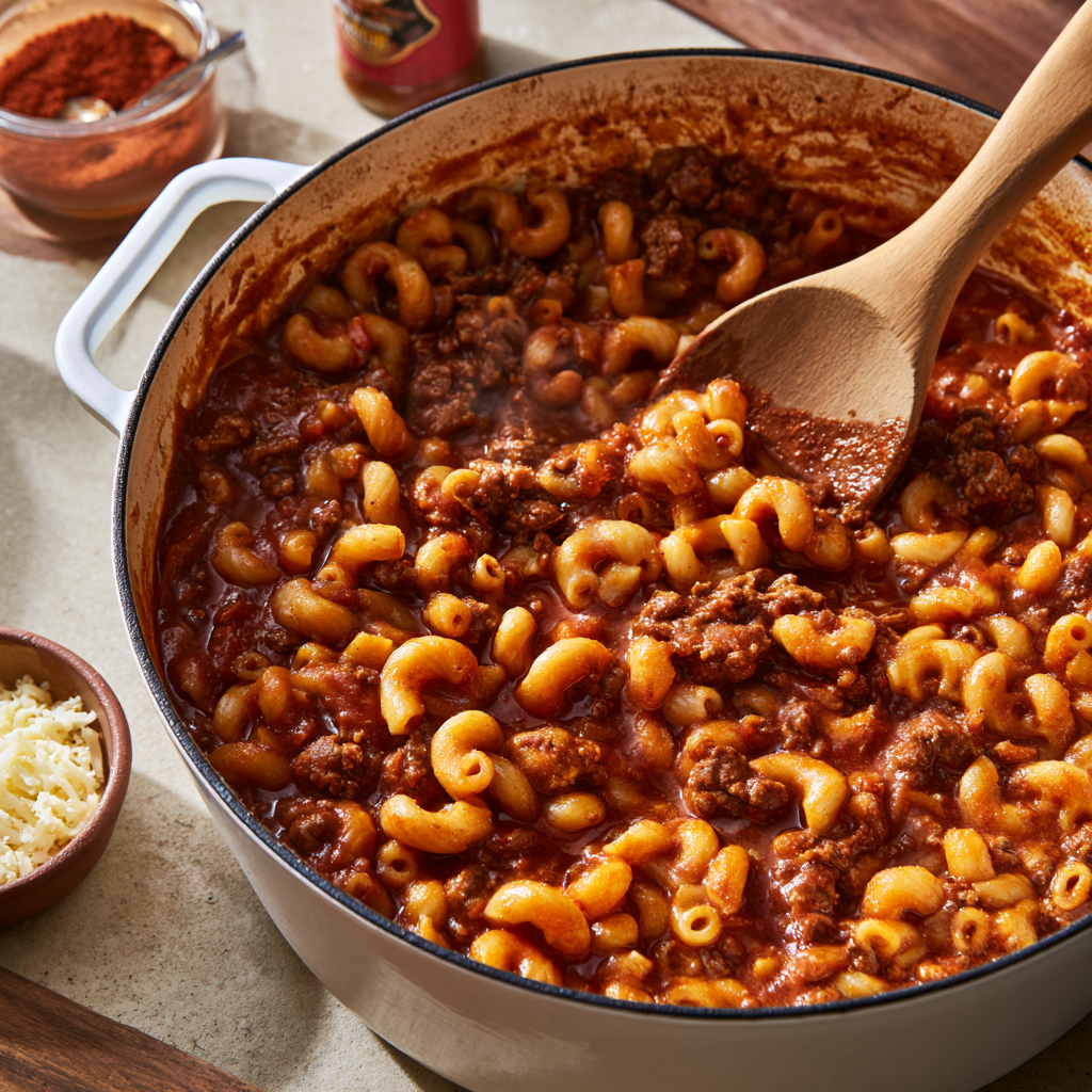One-Pot Chili Mac-Process