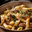 One-Pot Creamy Beef & Garlic Butter Pasta