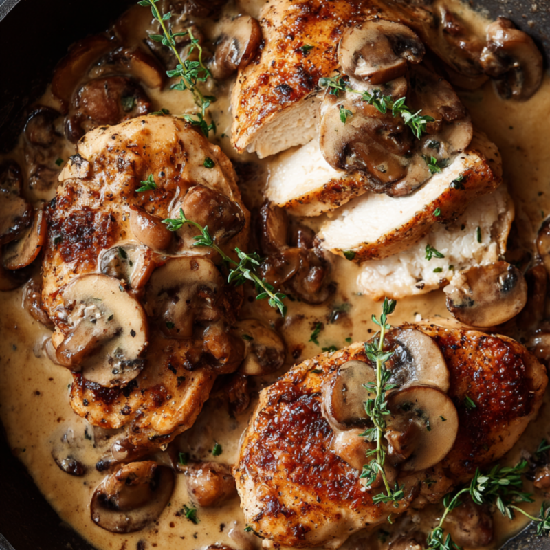Pan-Seared Chicken with Creamy Mushroom Sauce Recipe