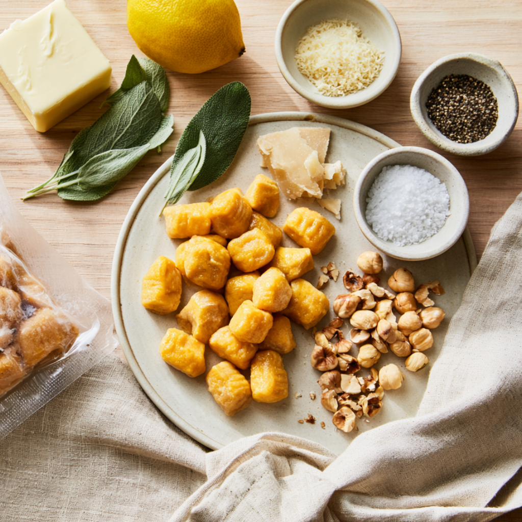 Pan-Seared Pumpkin Gnocchi in Crispy Sage Brown Butter-ingredients
