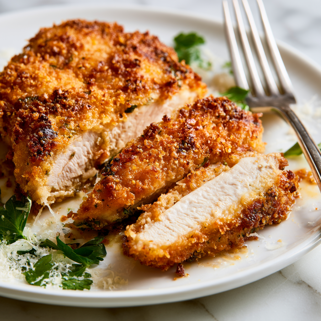 Parmesan Crusted Chicken Recipe-closeup