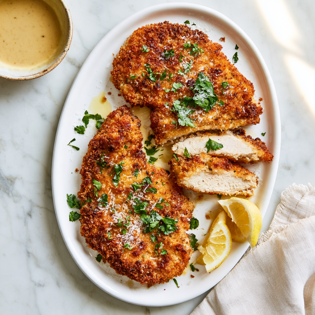 Parmesan Crusted Chicken Recipe-plated