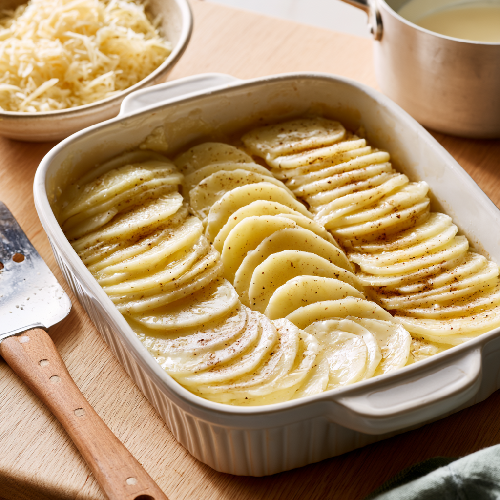 Potatoes Au Gratin-process