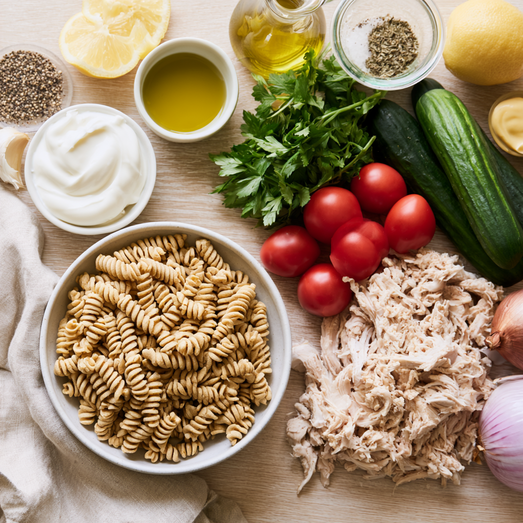Protein Pasta Salad-ingredients