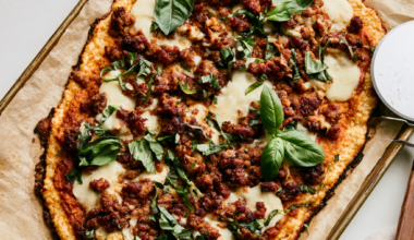 Protein Pizza — Cottage Cheese Crust with Italian Sausage-top view