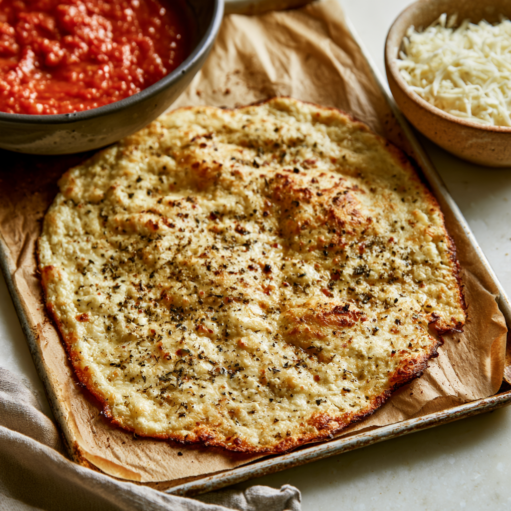 Protein Pizza — Cottage Cheese Crust with Italian Sausage=crust