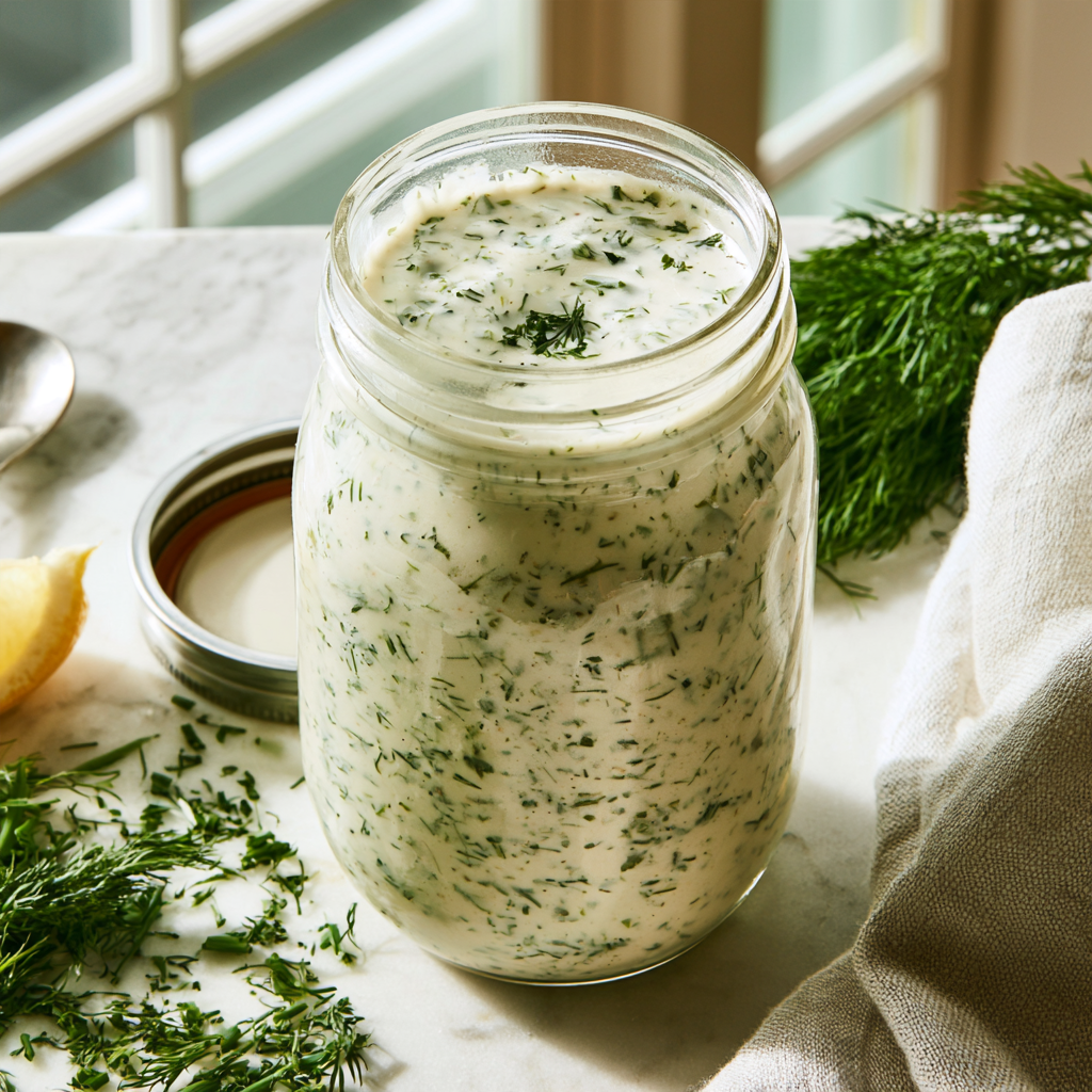 Ranch Dressing Recipe (Mason Jar) -jar full
