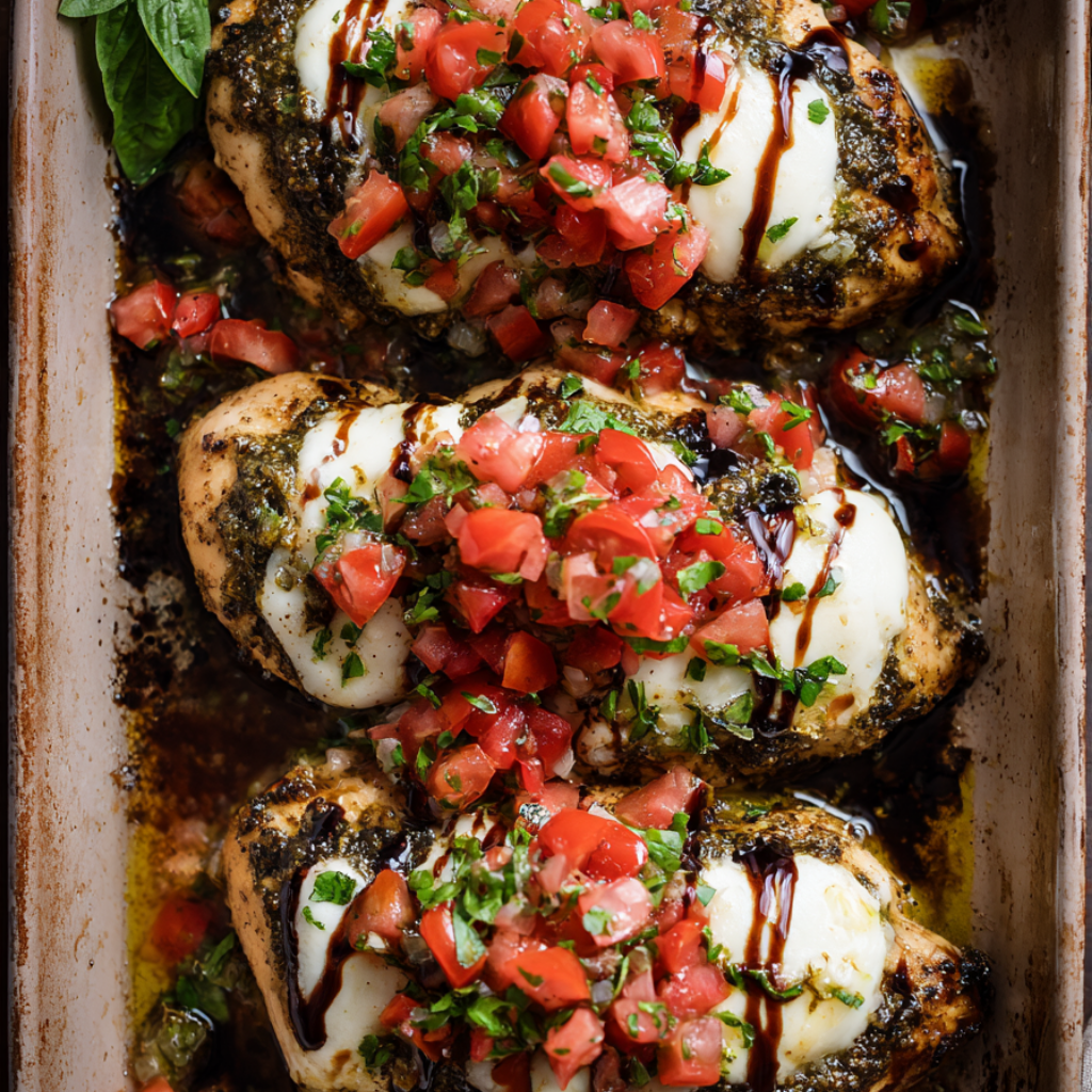 Recipe 1_ Baked Caprese Chicken with Pesto