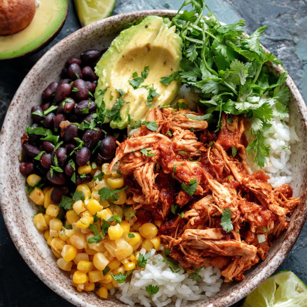 Recipe 2_ Crockpot Salsa Chicken Burrito Bowl