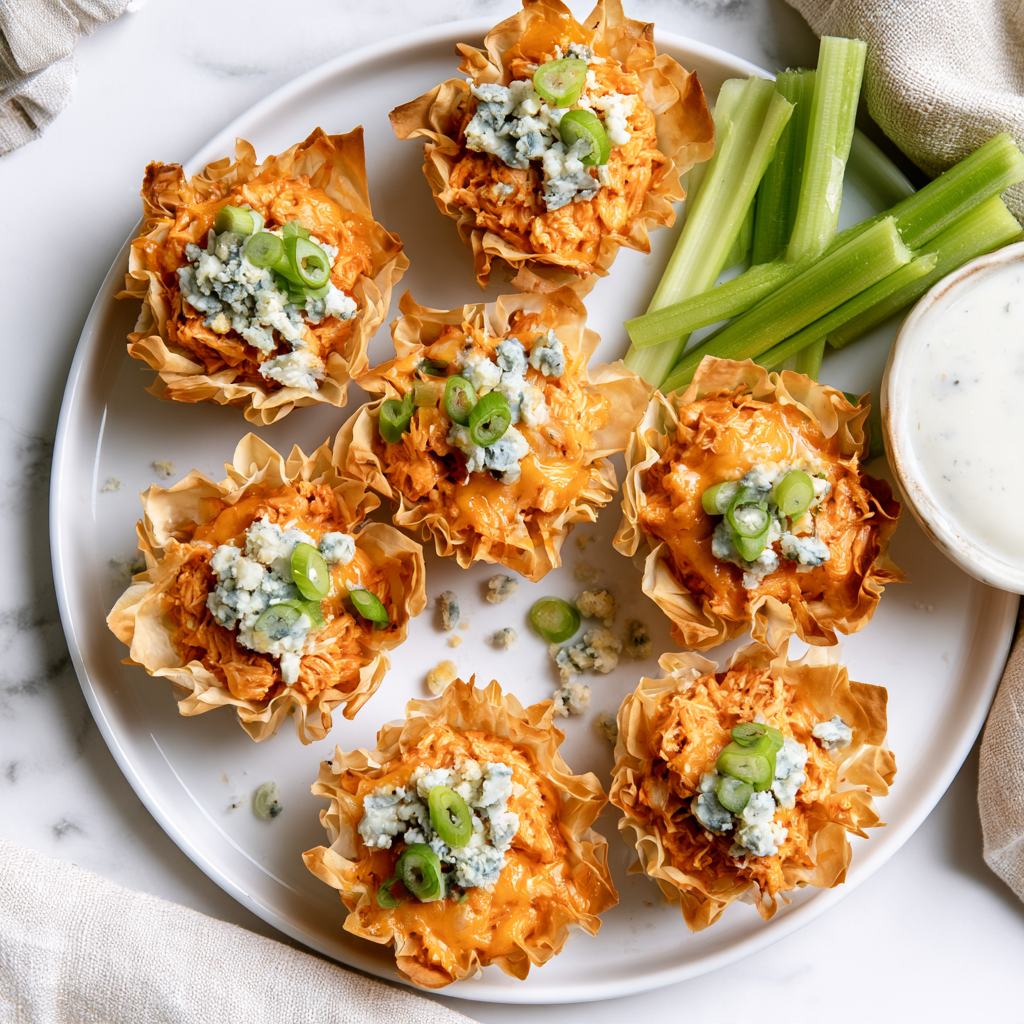 Recipe 4_ Buffalo Chicken Phyllo Cups — 12g Protein