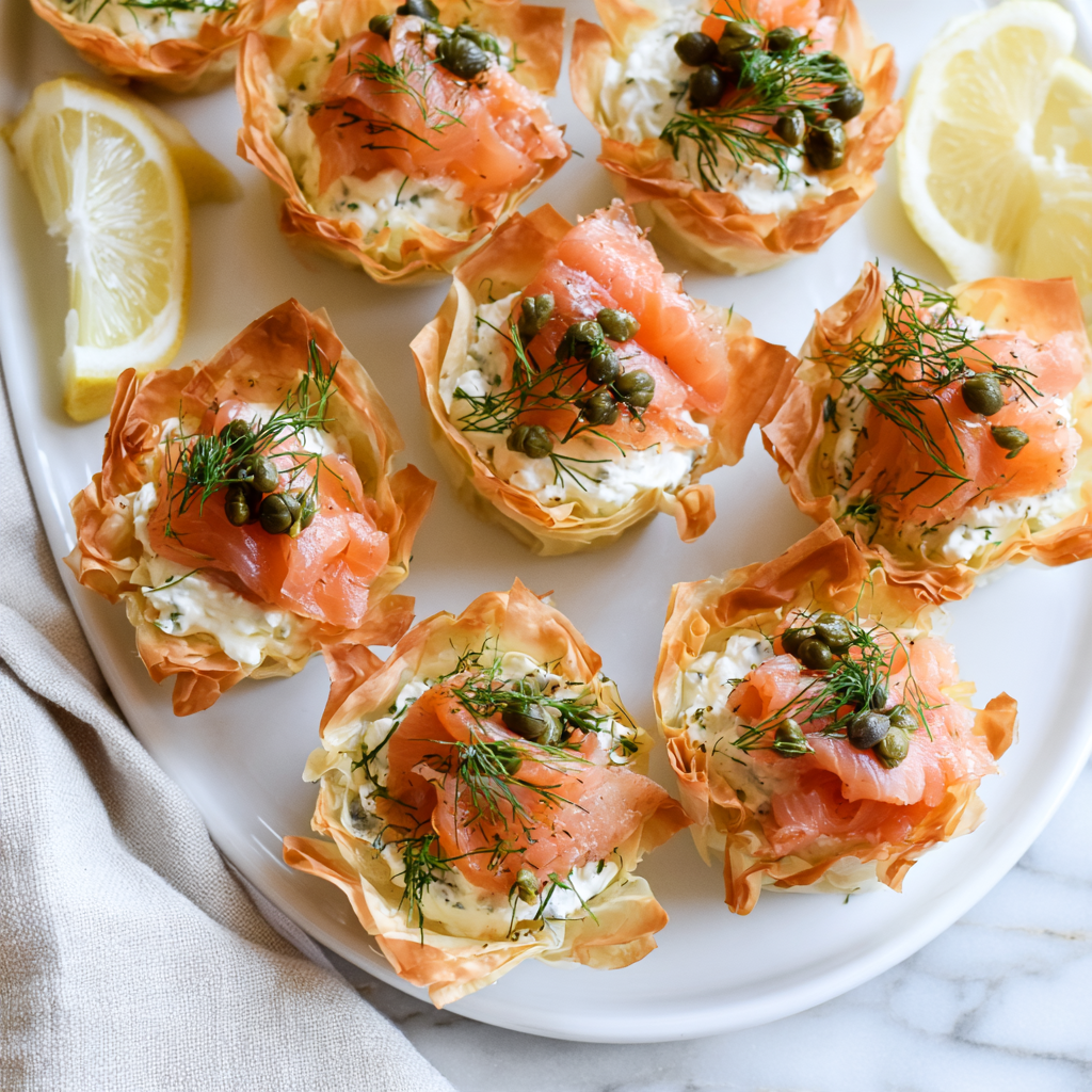 Recipe 5_ Smoked Salmon and Herb Cream Cheese Phyllo Cups — 8g Protein