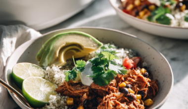 Recipe 6: Crockpot Fiesta Chicken Burrito Bowl