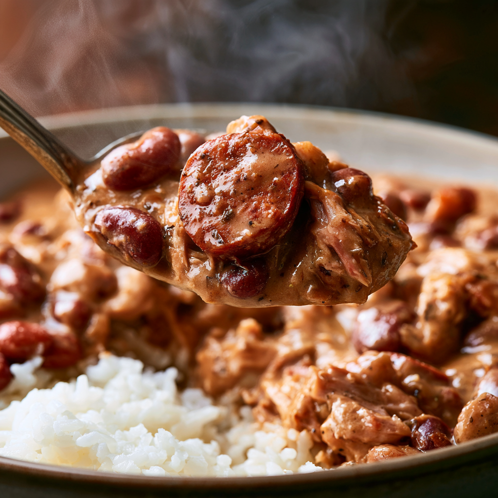 Red Beans and Rice Crockpot Recipe-closeup
