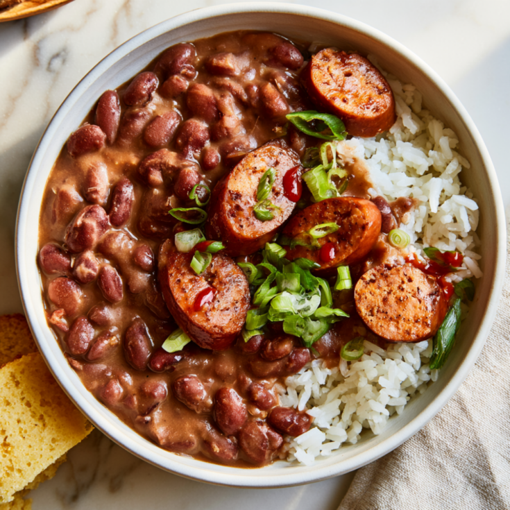 Red Beans and Rice Crockpot Recipe-served