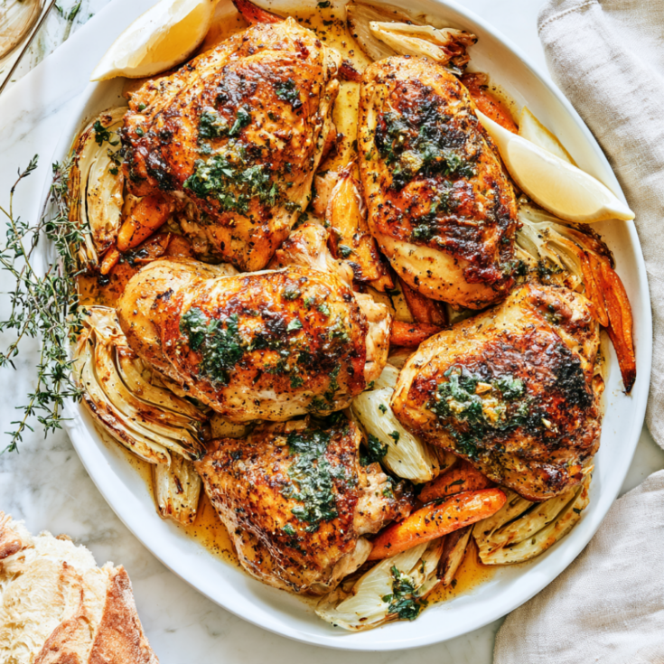 Roast Chicken Recipe with Garlic-Herb Butter