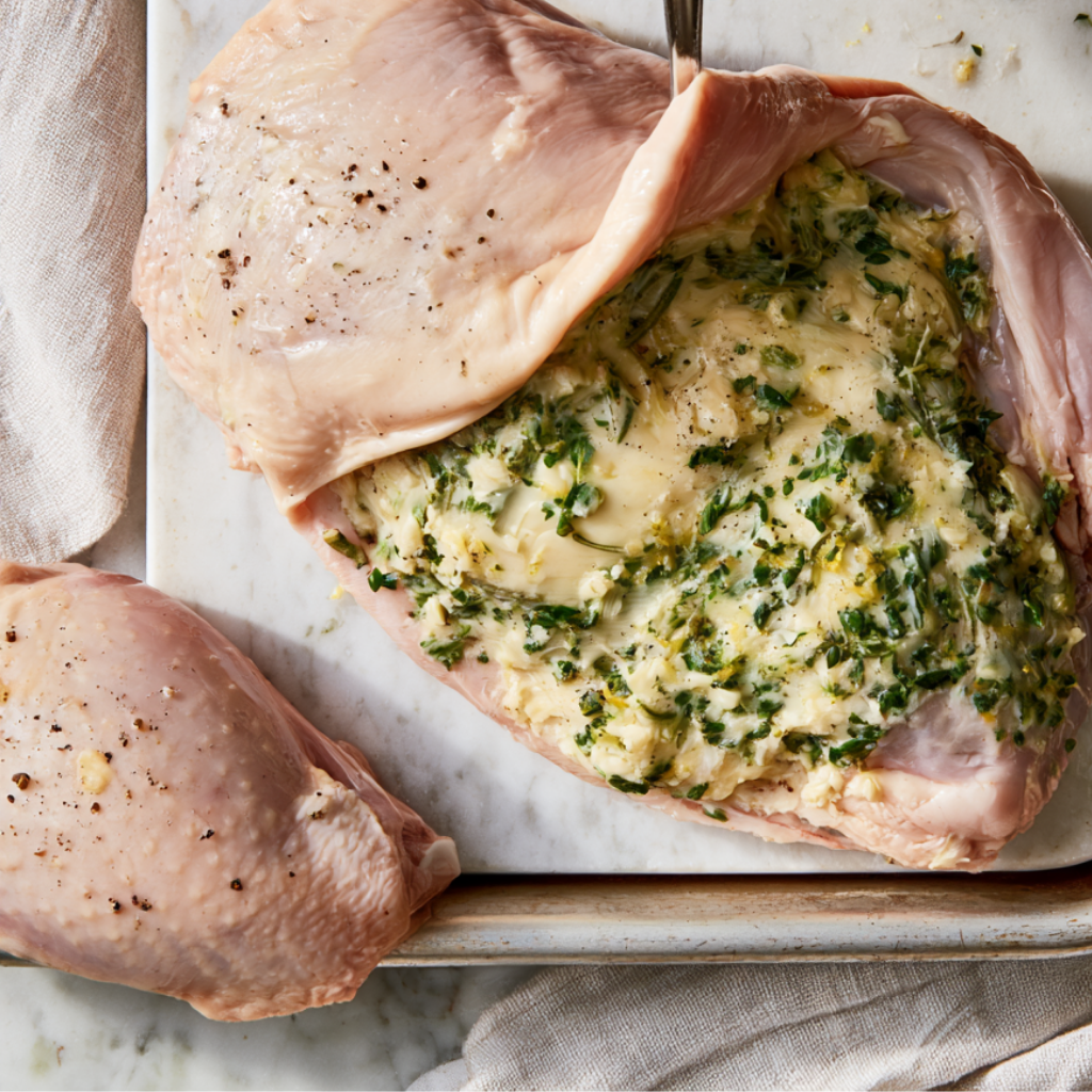 Roast Chicken Recipe with Garlic-Herb Butter-garlic butter