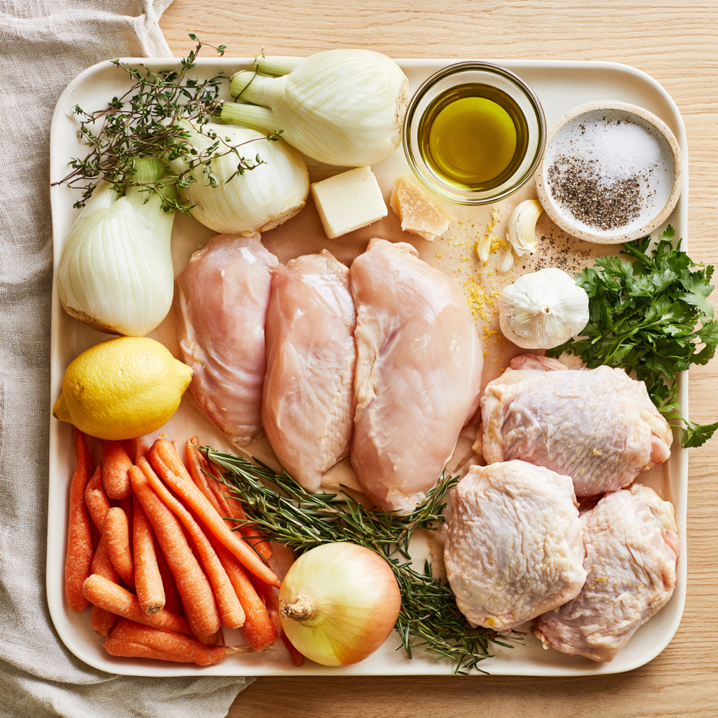 Roast Chicken Recipe with Garlic-Herb Butter-ingredients