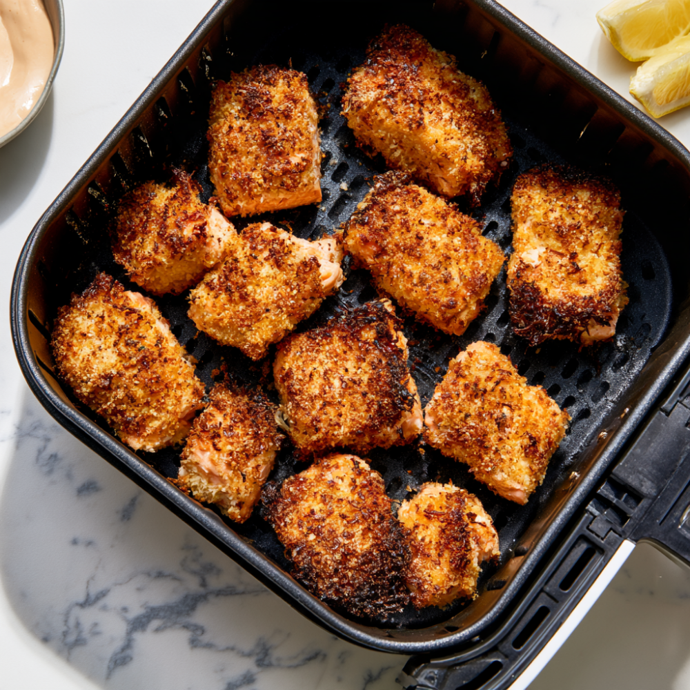 Salmon Bites Air Fryer Recipe-Air Fryer Basket