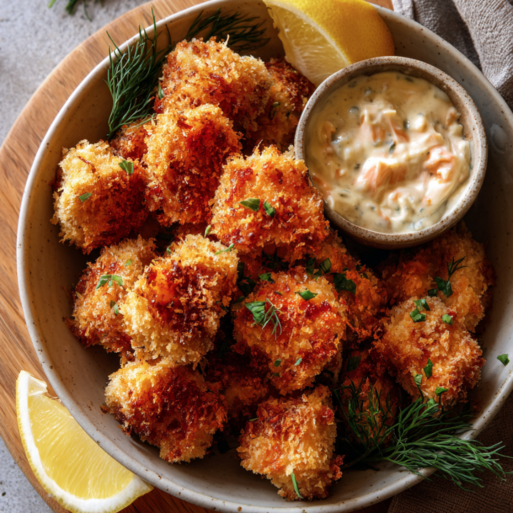 Salmon Bites Air Fryer Recipe-served