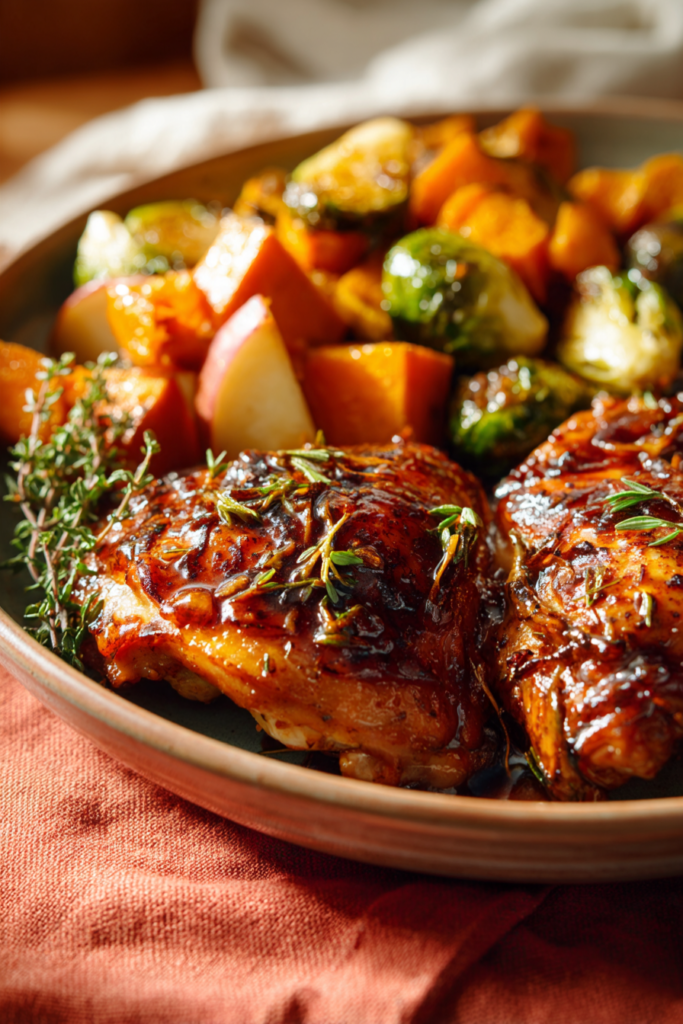 Sheet-Pan Honey-Mustard Chicken & Roasted Fall Veggies-plated