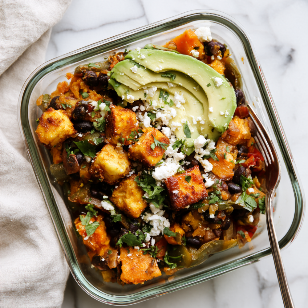 Sheet Pan Savory Breakfast Hash with Crispy Tofu