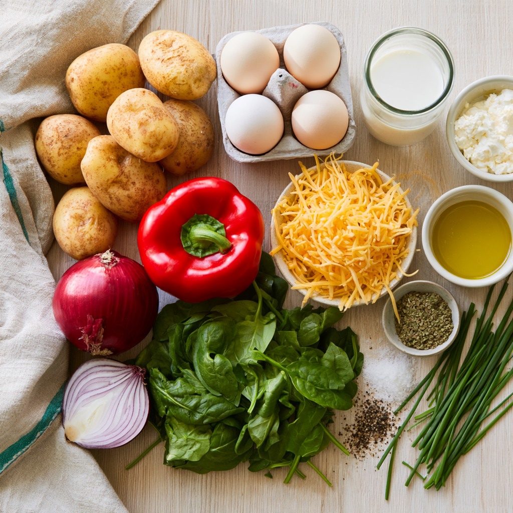 Sheet Pan Veggie Frittata-ingredients