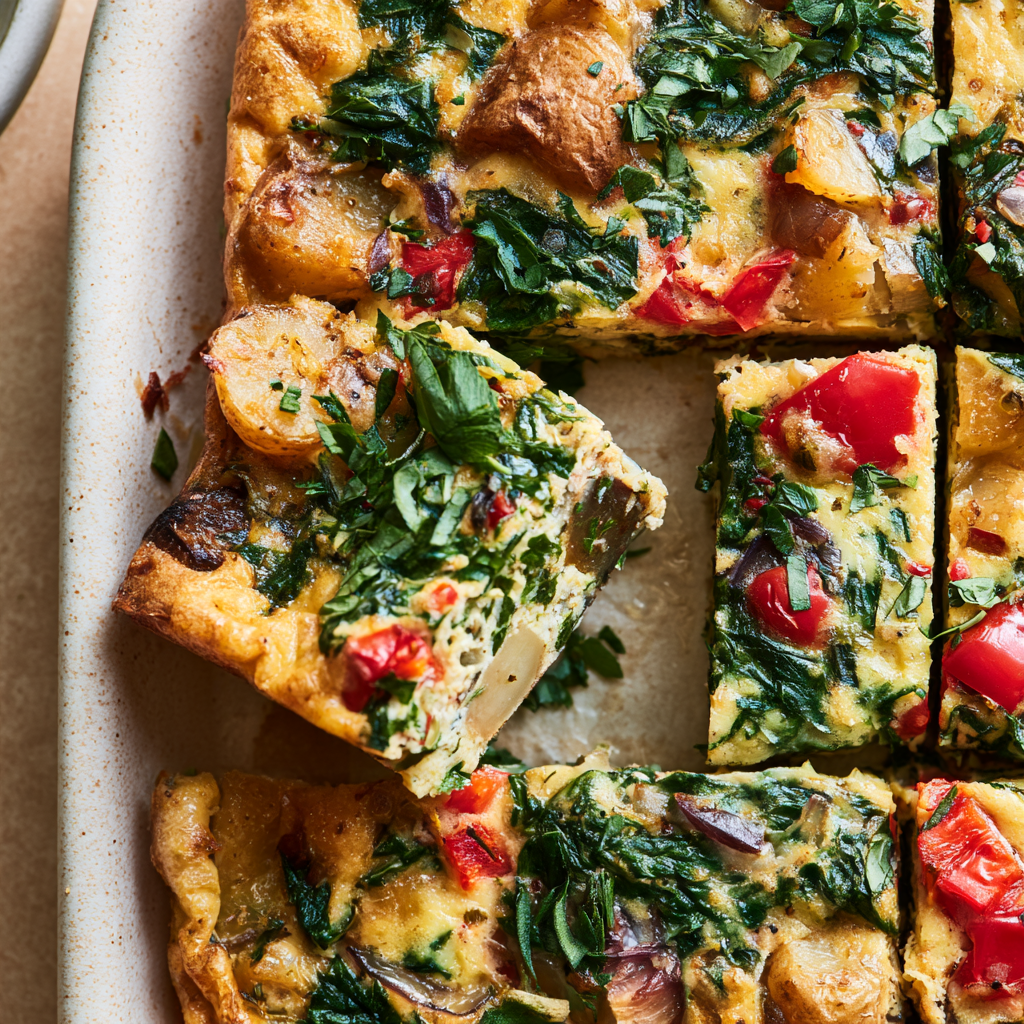 Sheet Pan Veggie Frittata-squares