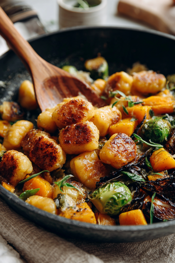 Skillet Chicken & Gnocchi with Fall Veggies-process