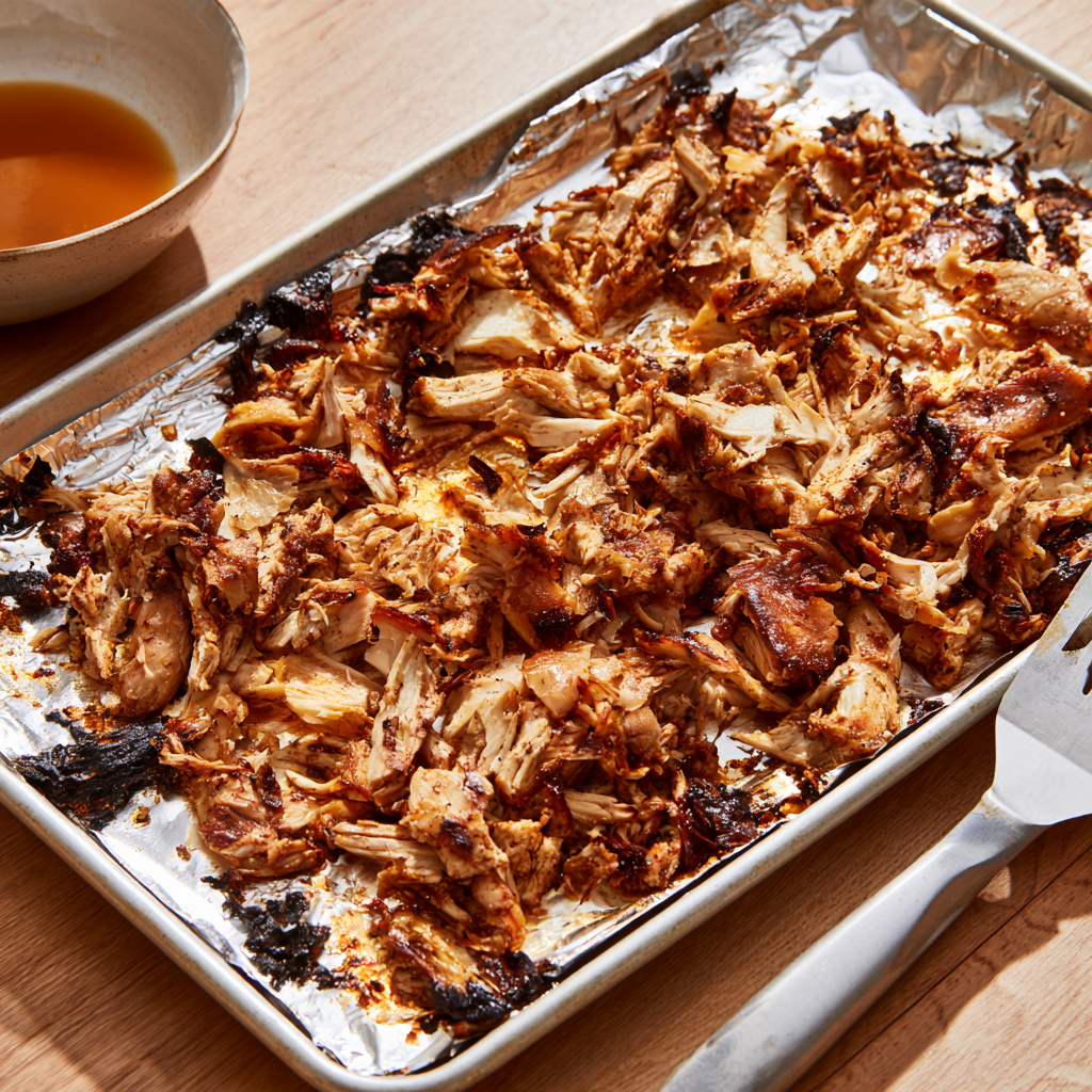 Slow Cooker Chicken Shawarma-broil process