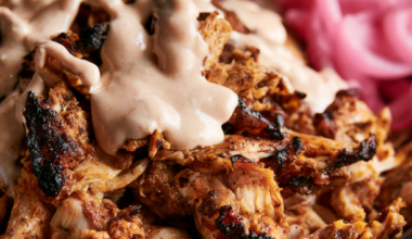 Slow Cooker Chicken Shawarma - served
