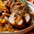 Slow Cooker Pork Tenderloin With Apple Cider Glaze-served