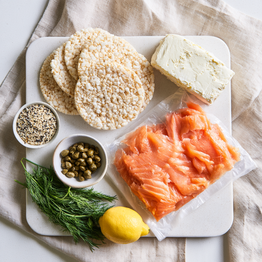 Smoked Salmon Rice Cakes — High-Protein Snack-ingredients