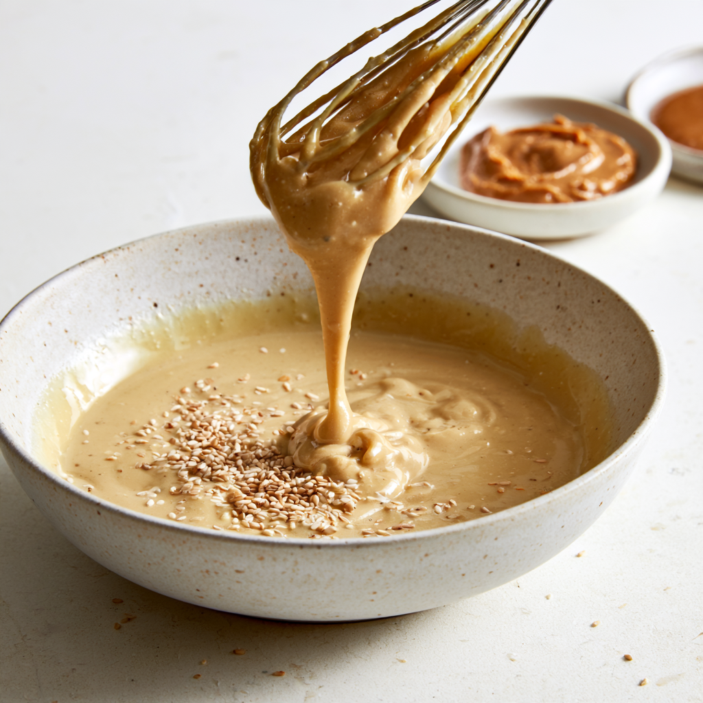 Soba Noodle Bowl with Chicken with peanut Tahini dressing