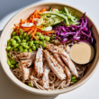 Soba Noodle Bowl with Chicken with peanut dressing