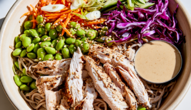 Soba Noodle Bowl with Chicken with peanut dressing