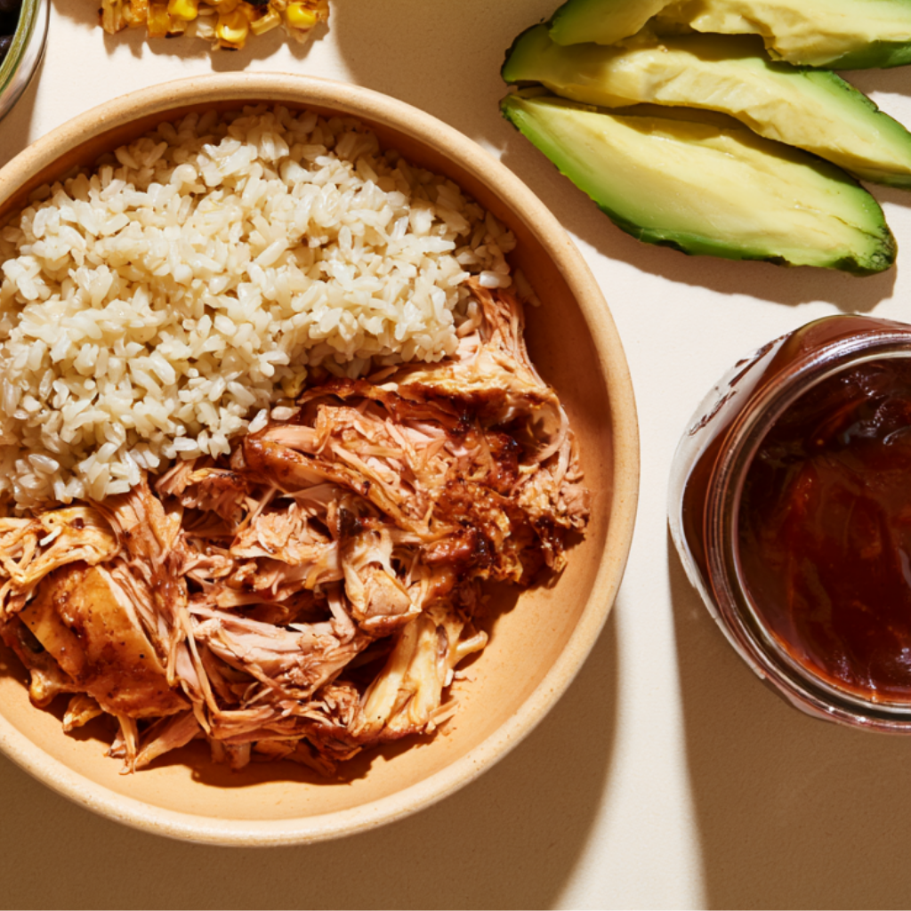 Southwestern BBQ Chicken Bowl-assembly