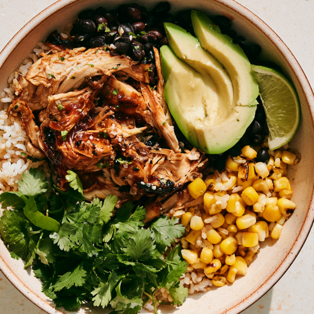 Southwestern BBQ Chicken Bowl-top view