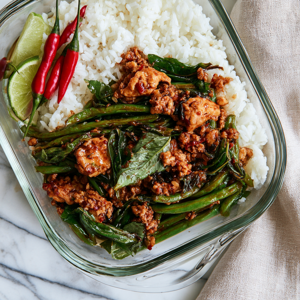 Spicy Thai Basil meal Prep