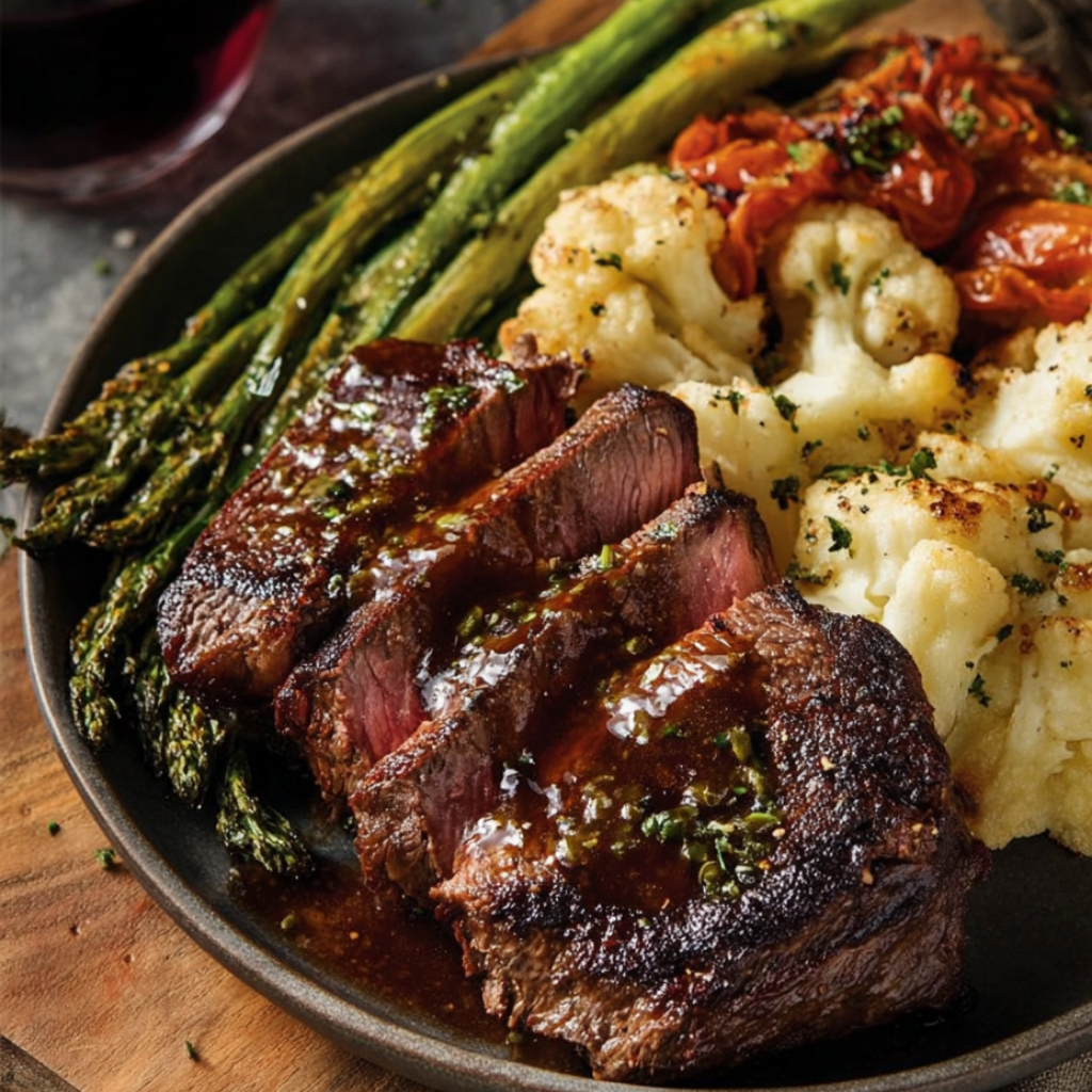 Steak Sheet Pan Dinner-plated
