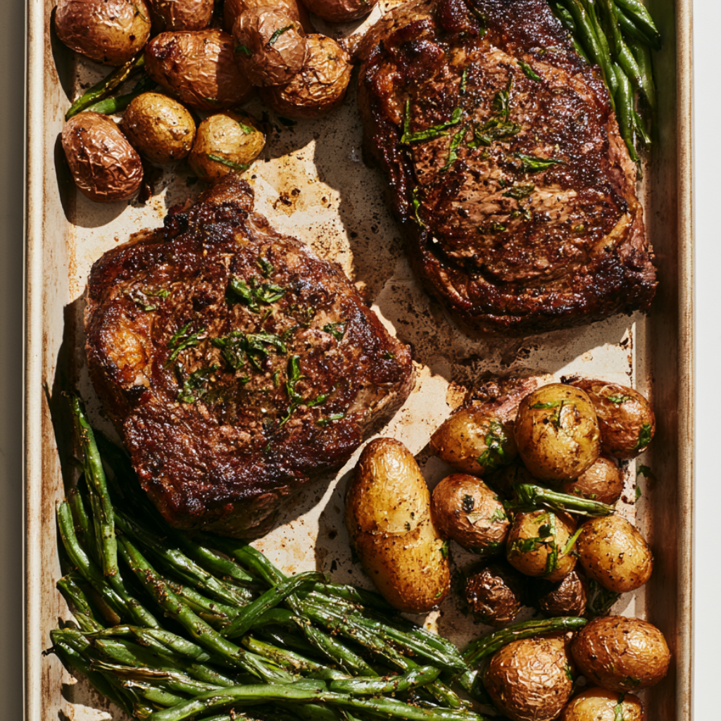 Steak Sheet Pan Dinner-top view