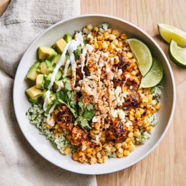 Street Corn Chicken Rice Bowl