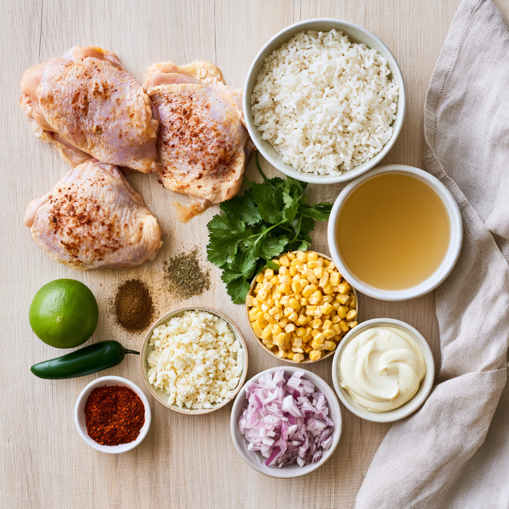 Street Corn Chicken Rice Bowl-ingredients